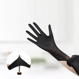 Thick Black Nitrile Gloves Industrial Mechanic Tattoo Tradie Rubber Protection - XL - Extra Image