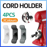 Cord Organizer Wrap Holder 4pcs Kitchen Appliance Cable Winder Adhesive Clip - 4PCS White - Front View