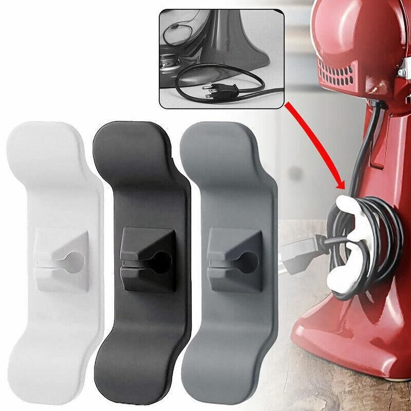 Cord Organizer Wrap Holder 4pcs Kitchen Appliance Cable Winder Adhesive Clip - 4PCS Black