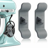 Cord Organizer Wrap Holder 4pcs Kitchen Appliance Cable Winder Adhesive Clip - 4PCS Grey - Top-Down View