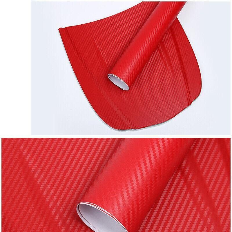 152 x 30CM Car Vinyl Wrap Carbon Fiber Matt Satin Glossy Multi Color Car Tint Car Sticker - Red Carbon Fiber