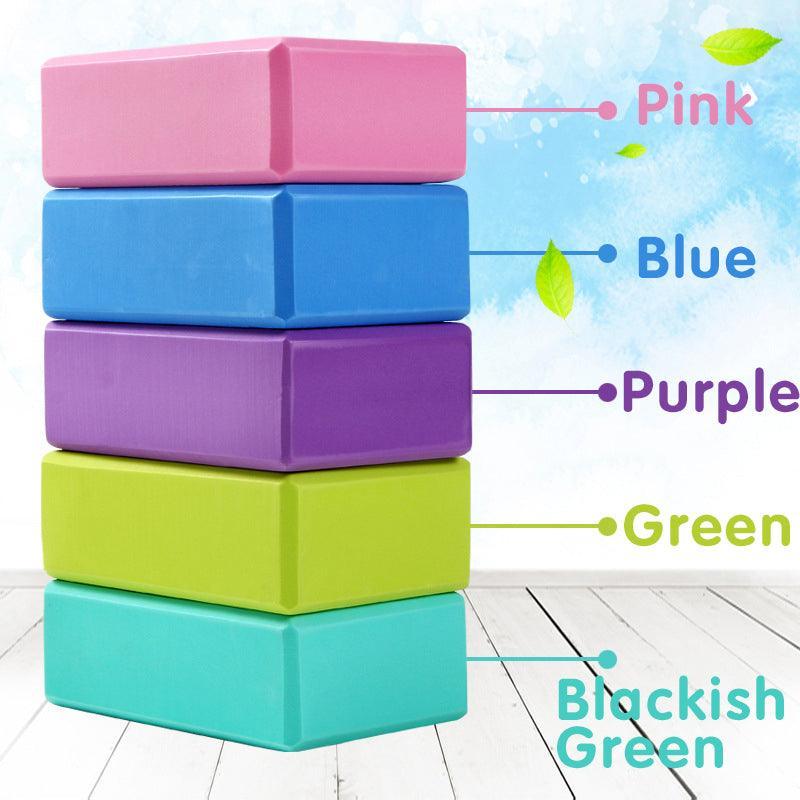 2PCS Yoga Blocks Foam Brick Fitness Exercise Stretch Gym Pilates Tool - Blue