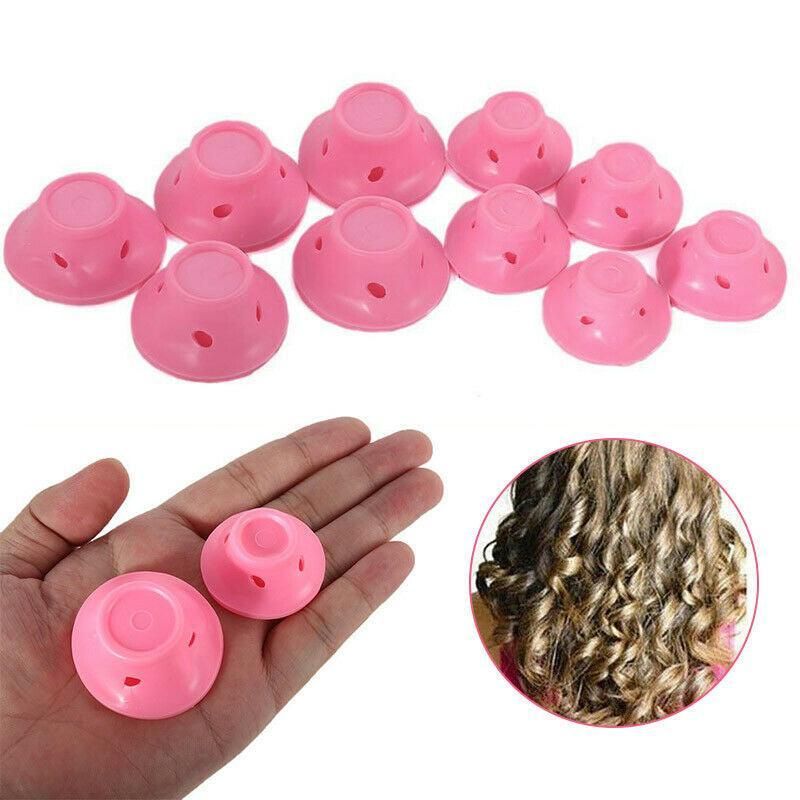 10Pcs DIY Magic Silicone Hair Curlers No-Heat Soft Rollers - Blue