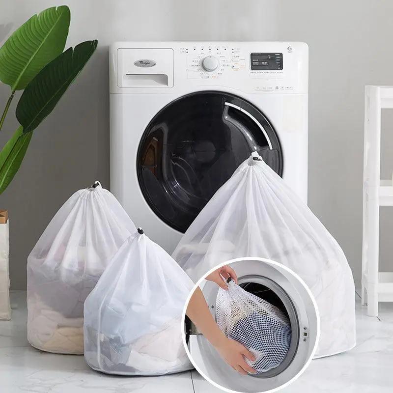 Drawstring Laundry Wash Bag Fine or Coarse Mesh Lingerie Delicate Clothes L - Coarse Mesh L