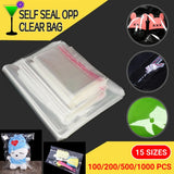 Multi-size Clear Self-Seal Cellophane Bags - Bulk Adhesive Opp - 11*20+4 - Front View