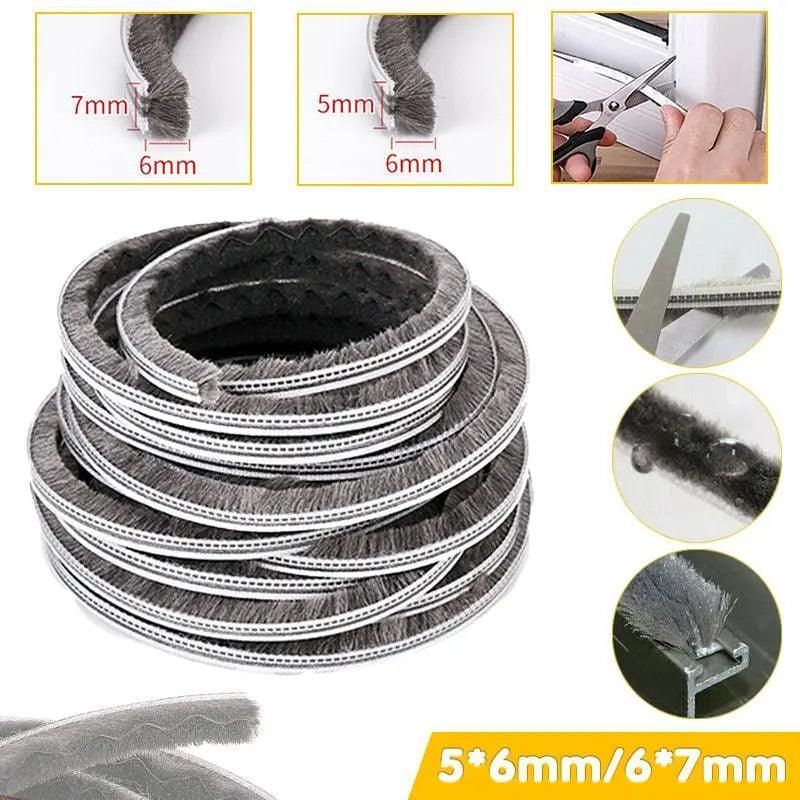 10M Hairy Seal Brush for Door & Window Draught Exclusion - 7x6mm（10M）