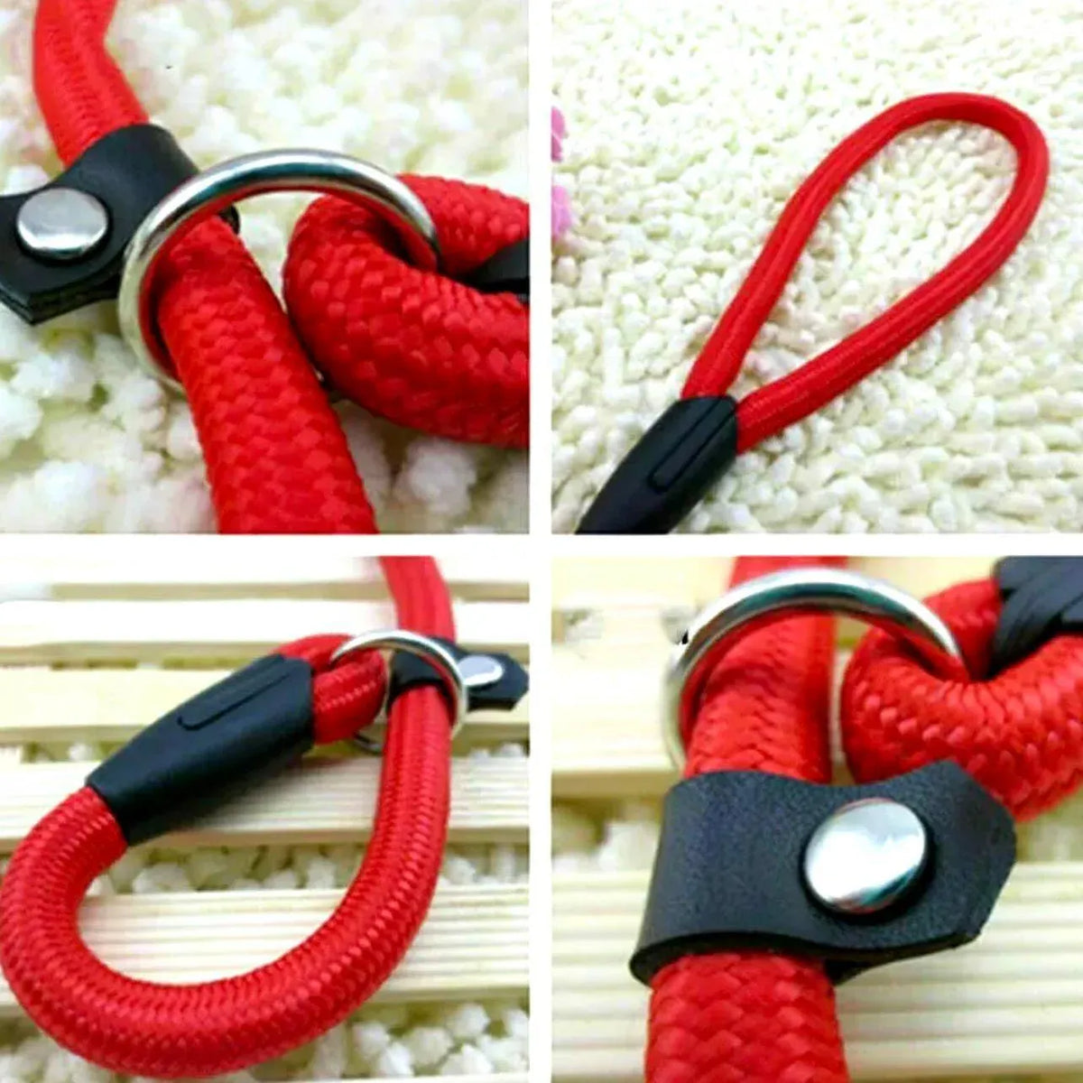 Dog Training Correction Leash Lead Cesar Puppy Pets Millan Slip Nylon Rope 10*140mm - Black