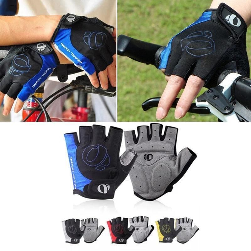 XL Size Cycling Bicycle Half Finger Bike Gloves Unisex Anti Slip Padded - Grey