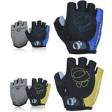 XL Size Cycling Bicycle Half Finger Bike Gloves Unisex Anti Slip Padded - Grey - Low Angle