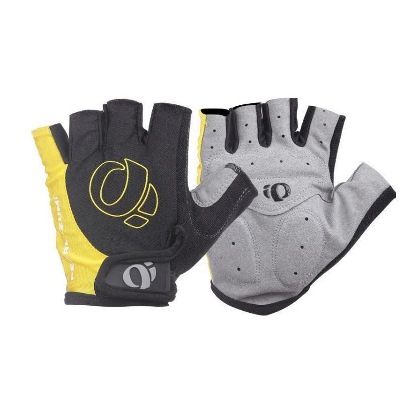 XL Size Cycling Bicycle Half Finger Bike Gloves Unisex Anti Slip Padded - Yellow
