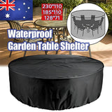 Outdoor Furniture Round 1.28M/1.85M/2.3M Cover Waterproof Garden Table Shelter - 230*110cm - Front View
