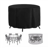 Outdoor Furniture Round 1.28M/1.85M/2.3M Cover Waterproof Garden Table Shelter - 230*110cm - Rear View