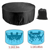 Outdoor Furniture Round 1.28M/1.85M/2.3M Cover Waterproof Garden Table Shelter - 230*110cm - Extra Image