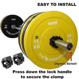 50mm Barbell Clamp Collar Clip Olympic Weightlifting Lift Spring Lock - Black