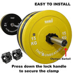 50mm Barbell Clamp Collar Clip Olympic Weightlifting Lift Spring Lock - Black