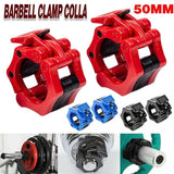 50mm Barbell Clamp Collar Clip Olympic Weightlifting Lift Spring Lock - Black - Extra Image