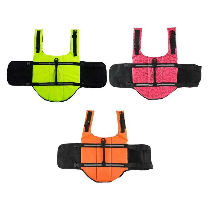 Dog Life Jacket Pet Safety Vest Swimming Boating Float Aid Buoyancy Lifesaver Red - M