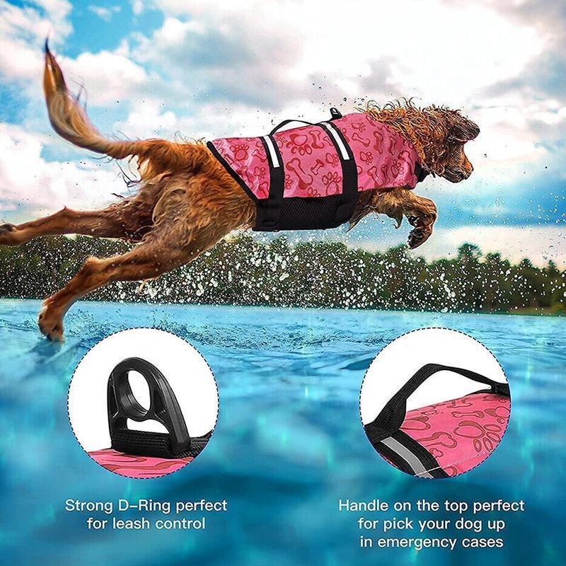 Floatation Vest for Dogs Swimming and Boating with Buoyancy Support Red - L