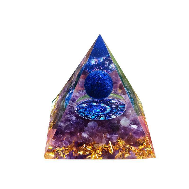 Amethyst Crystal Sphere Orgonite Pyramidamp Obsidians - Green Tree(50mmx50mm)