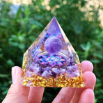 Amethyst Crystal Sphere Orgonite Pyramidamp Obsidians - Blue ring(60mmx60mm)