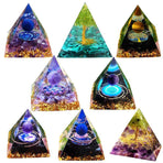 Amethyst Crystal Sphere Orgonite Pyramidamp Obsidians - Black Purple(60mmx60mm)