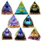 Amethyst Crystal Sphere Orgonite Pyramidamp Obsidians - Black Purple(60mmx60mm) - Front View