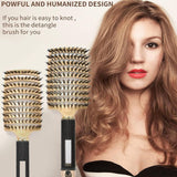 Detangle Nylon Boar Bristle Brush Hairbrush Smooth Hair Head Scalp Massage Comb - Black *1 Unit
