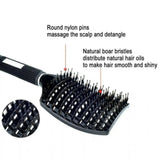 Detangle Nylon Boar Bristle Brush Hairbrush Smooth Hair Head Scalp Massage Comb - White *1 Unit - Extra Image