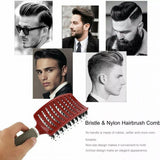Detangle Nylon Boar Bristle Brush Hairbrush Smooth Hair Head Scalp Massage Comb - Red *1 Unit - Close-Up Angle