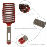 Detangle Nylon Boar Bristle Brush Hairbrush Smooth Hair Head Scalp Massage Comb - Gold *1 Unit - Extra Image