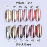6 Colour Nail Mirror Effect Powder High Pigment Glitter Nail Art Dust Manicure A - 04 - Low Angle