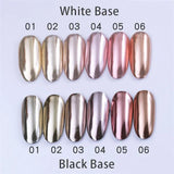 6 Colour Nail Mirror Effect Powder High Pigment Glitter Nail Art Dust Manicure A - 6PCS - Low Angle