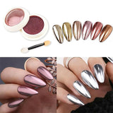 6 Colour Nail Mirror Effect Powder High Pigment Glitter Nail Art Dust Manicure A - 6PCS - Extra Image
