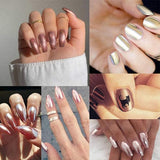 6 Colour Nail Mirror Effect Powder High Pigment Glitter Nail Art Dust Manicure A - 6PCS - Extra Image