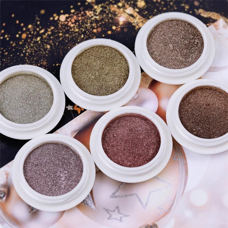 6 Colour Nail Mirror Effect Powder High Pigment Glitter Nail Art Dust Manicure A - 6PCS