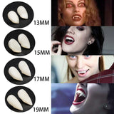 Cosplay Vampire Fangs Fake Teeth for Halloween Costume Party Dress Up 2PCS Prop Set - 13mm-1Piar - Top-Down View