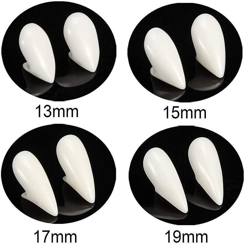 Cosplay Vampire Fangs Fake Teeth for Halloween Costume Party Dress Up 2PCS Prop Set - 15mm-1Piar