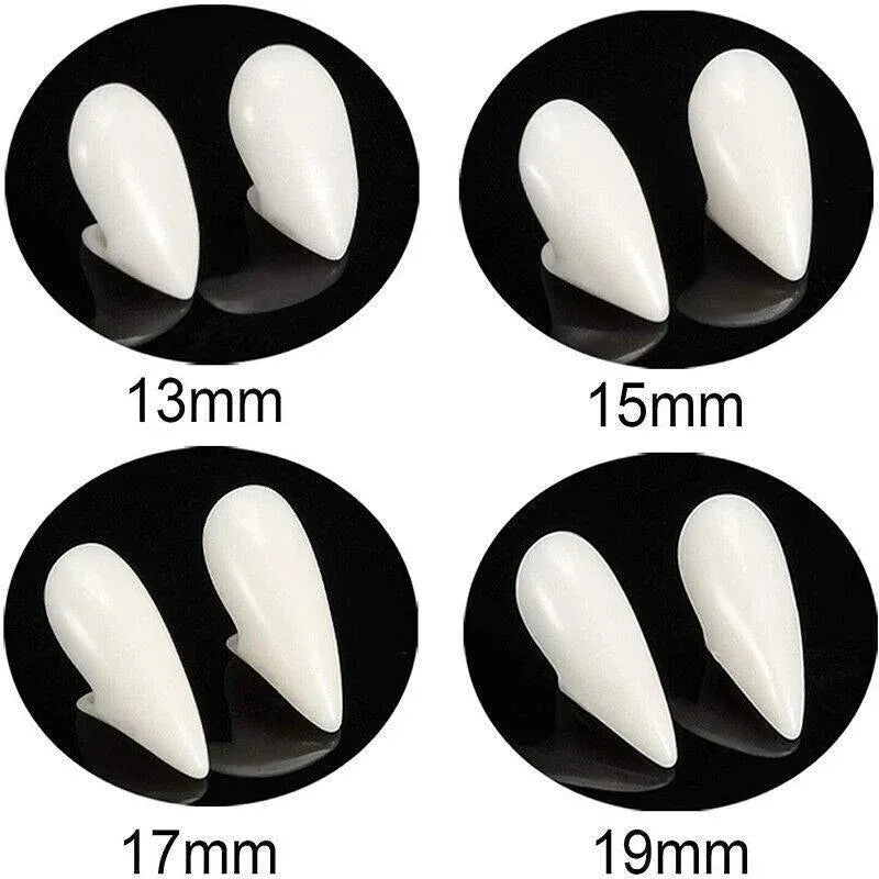 Cosplay Vampire Fangs Fake Teeth for Halloween Costume Party Dress Up 2PCS Prop Set - 17mm-1Piar