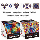 Variety Changeable Magnetic Magic Cube 3D Hand Flip Puzzle Anti Stress Toys Gift - Flame Pattern