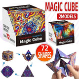 Variety Changeable Magnetic Magic Cube 3D Hand Flip Puzzle Anti Stress Toys Gift - Colourful Pattern - Front View