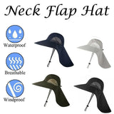 1x Neck Flap Cap Unisex Outdoor Sport Fishing Hat Sun Protection Wide Brim Cover - Khaki - Extra Image