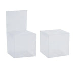 50 PVC Clear Transparent Macaron Square Cube Boxes For Wedding Favour Gift Candy - 60x60x60MM