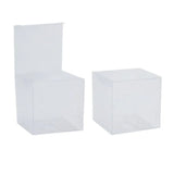 50 PVC Clear Transparent Macaron Square Cube Boxes For Wedding Favour Gift Candy - 70x70x70MM - Side View