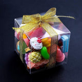 50 PVC Clear Transparent Macaron Square Cube Boxes For Wedding Favour Gift Candy - 70x70x70MM - 45-Degree Angle