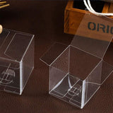 50 PVC Clear Transparent Macaron Square Cube Boxes For Wedding Favour Gift Candy - 70x70x70MM - Low Angle