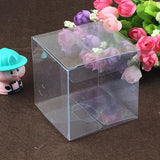 50 PVC Clear Transparent Macaron Square Cube Boxes For Wedding Favour Gift Candy - 70x70x70MM