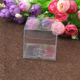 50 PVC Clear Transparent Macaron Square Cube Boxes For Wedding Favour Gift Candy - 90x90x90MM - Top-Down View