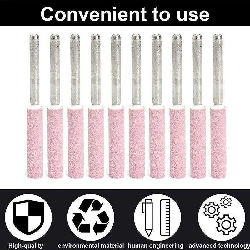10 Pack Chain Tool Sharpener Grinding Stones for Rotary Bit Kits 4/4.8/5.5mm - 3MM X 4.8MM