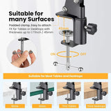 Clamp Long Arm Tablet Phone Holder Adjustable Mount for Bed Desk Use - 45-Degree Angle