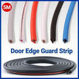 5m Car Door Edge Protector Strip Anti-Scratch Protection Rubber Trim Seal - White - Front View